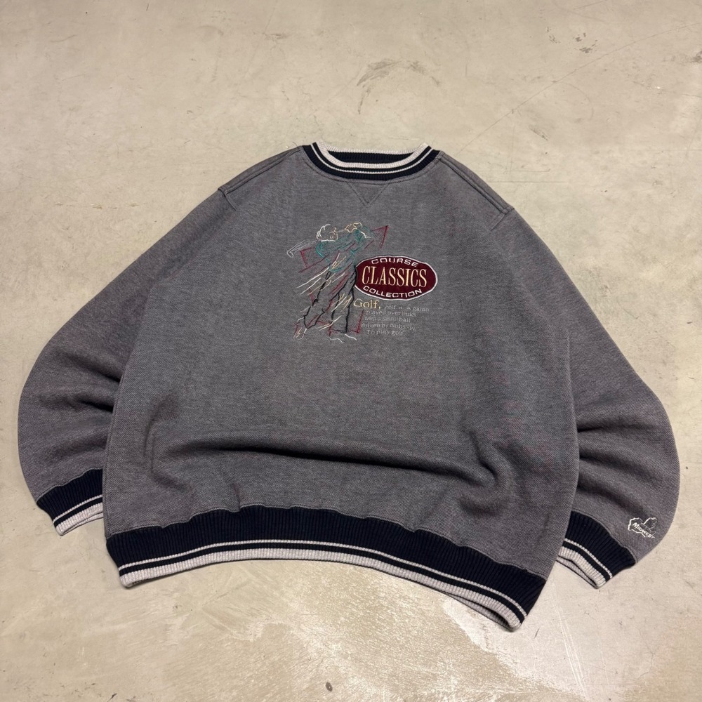 Midwest Embroidery Course Classics Collection Golf Sweatshirt Grey Mens XL